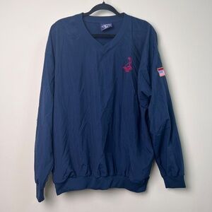 Pinehurst Starbus Made in USA V-Neck Blue Nylon Jacket Golf Resort Men’s Large